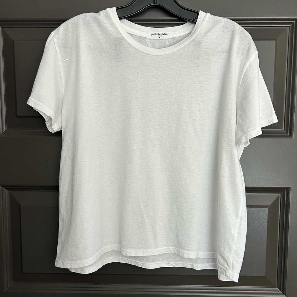 perfectwhitetee Women's Short Sleeve Crewneck Tee - White